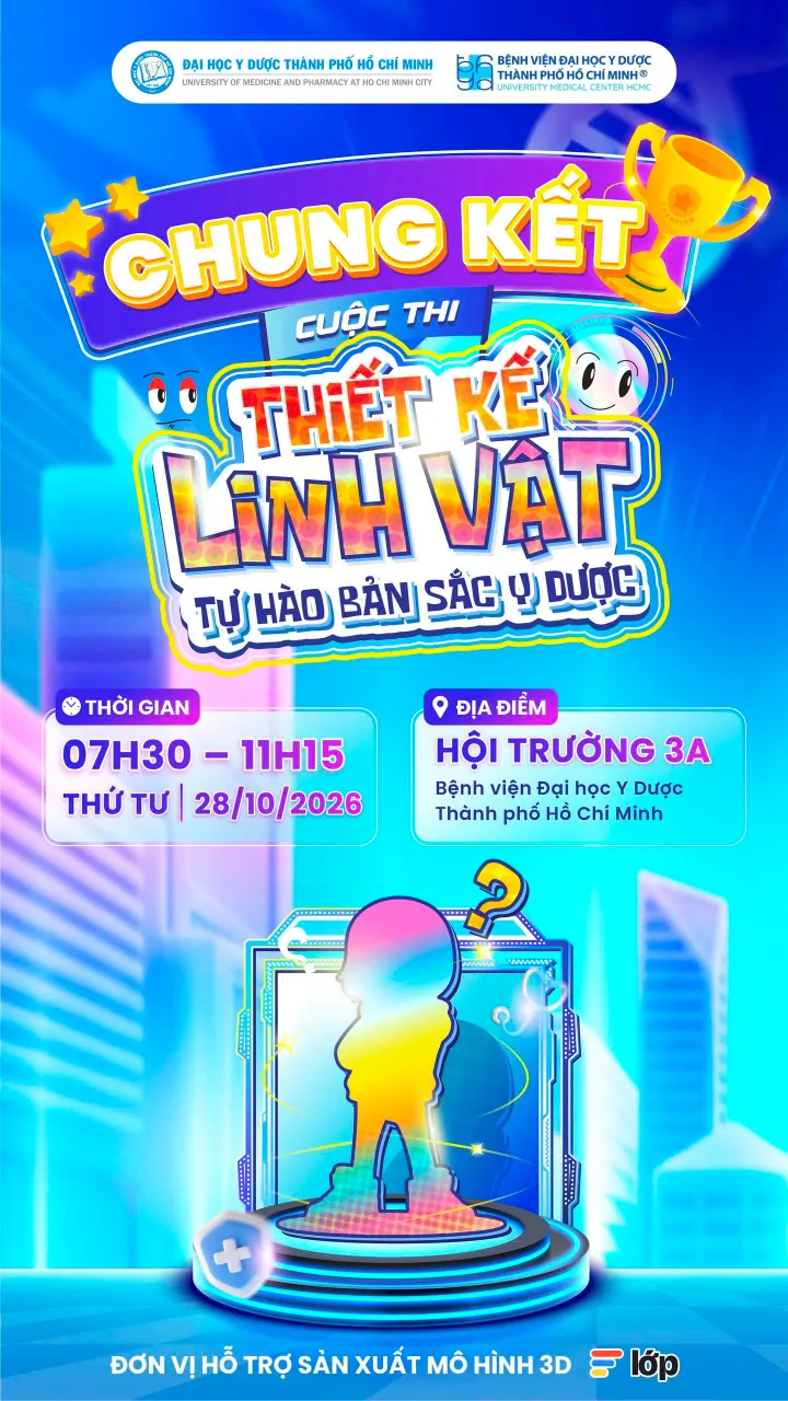 Poster vòng chung kết cuộc thi: lớp là đơn vị hỗ trợ sản xuất mô hình 3D.